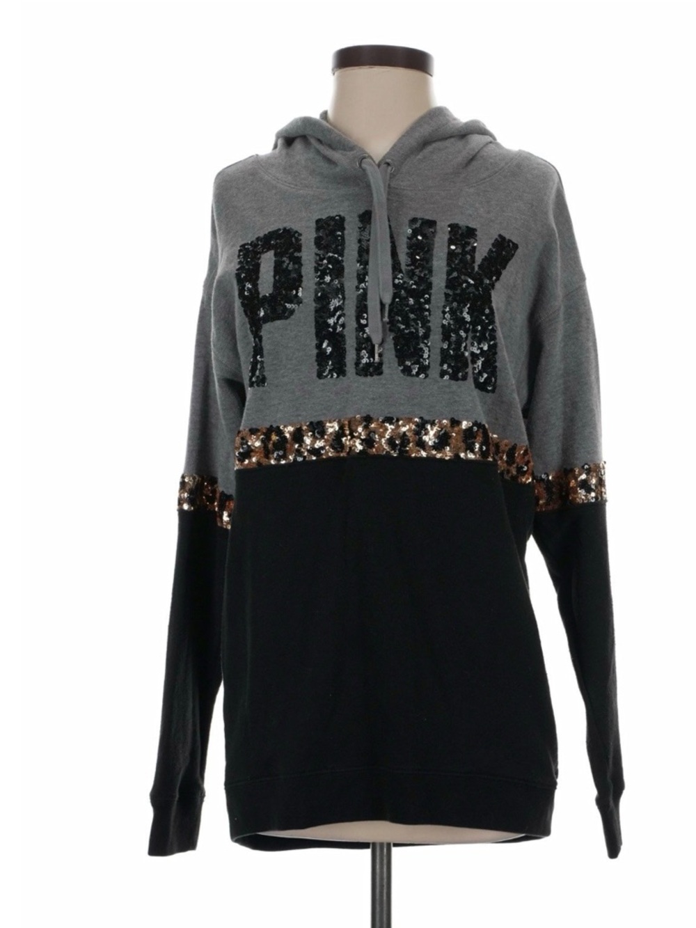 ✨ VINTAGE & RARE - Early 2000s - Victorias Secret PINK - Leopard Sequin Hoodie -